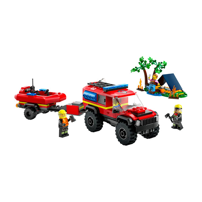 60412 4X4 FIRE TRUCK WITH RESCUE BOAT TOYS by LEGO at Sundora