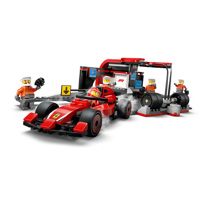 60443 F1® Pit Stop &amp; Pit Crew with Ferrari Car