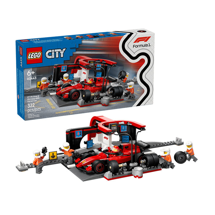 60443 F1® Pit Stop &amp; Pit Crew with Ferrari Car