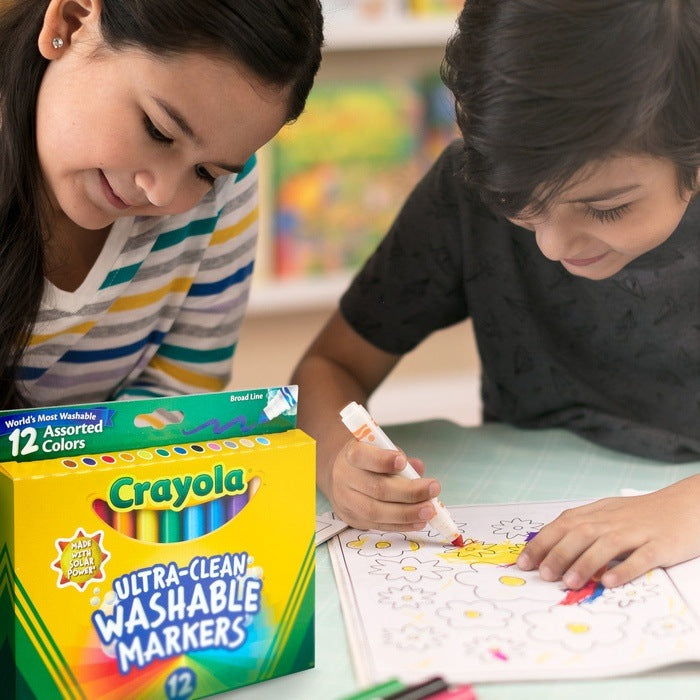 12 Colors Board Line Ultra Clean Washable Marker MARKERS by CRAYOLA at Sundora
