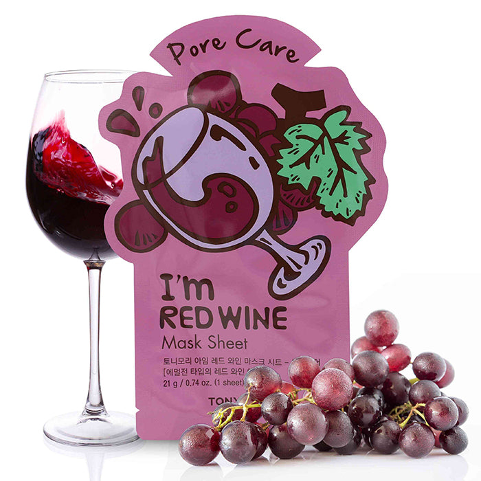 I AM RED WINE MASK SHEET – PORE CARE FACE MASK by TONYMOLY at Sundora