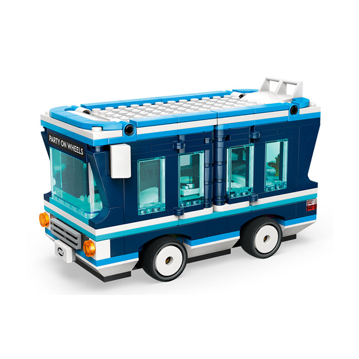 Blue LEGO party bus toy model with clear windows, Sundora luxury gift, Dhaka Bangladesh