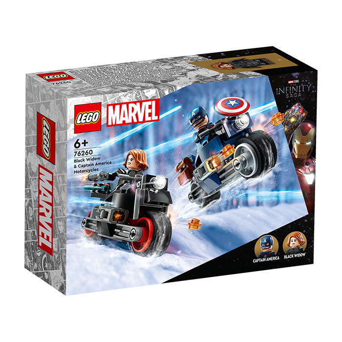76260 BLACK WIDOW &amp; CAPTAIN AMERICA MOTORCYCLES TOYS by LEGO at Sundora