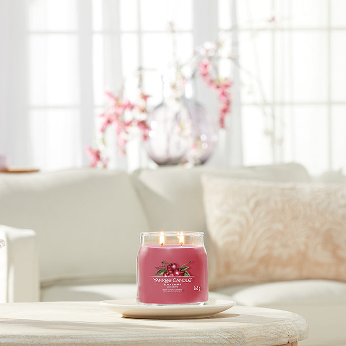 BLACK CHERRY SIGNATURE JAR CANDLE by YANKEE CANDLE at Sundora