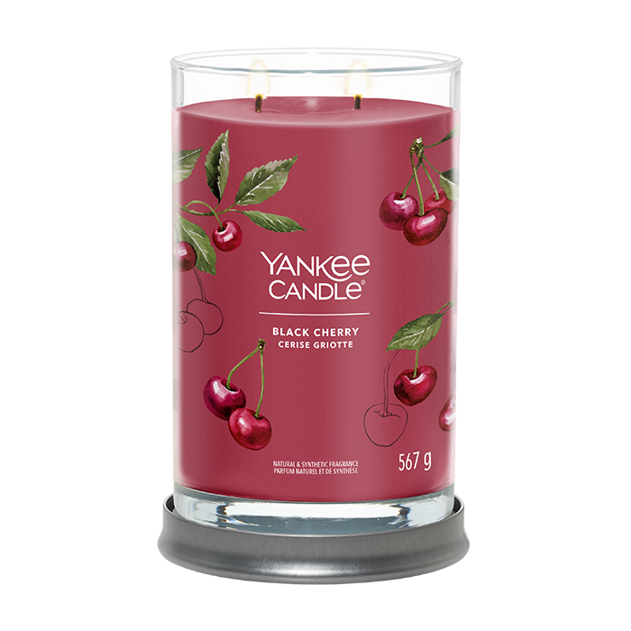 BLACK CHERRY SIGNATURE TUMBLER CANDLE CANDLE by YANKEE CANDLE at Sundora