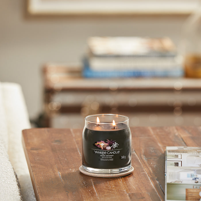 BLACK COCONUT SIGNATURE JAR CANDLE by YANKEE CANDLE at Sundora