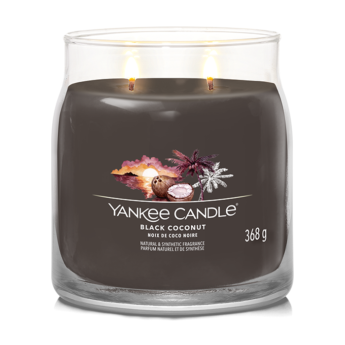 BLACK COCONUT SIGNATURE JAR CANDLE by YANKEE CANDLE at Sundora