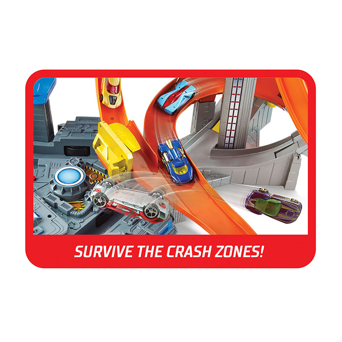 Track Set With 1:64 Scale Toy Car, Motorized, Multi-Lane Racing and Crashing - CDL45 TRACKSETS &amp; PLAYSETS by HOT WHEELS at Sundora