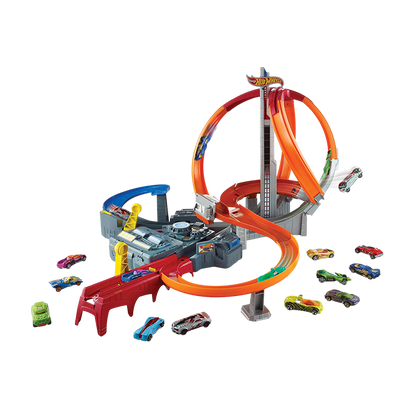 Track Set With 1:64 Scale Toy Car, Motorized, Multi-Lane Racing and Crashing - CDL45 TRACKSETS &amp; PLAYSETS by HOT WHEELS at Sundora