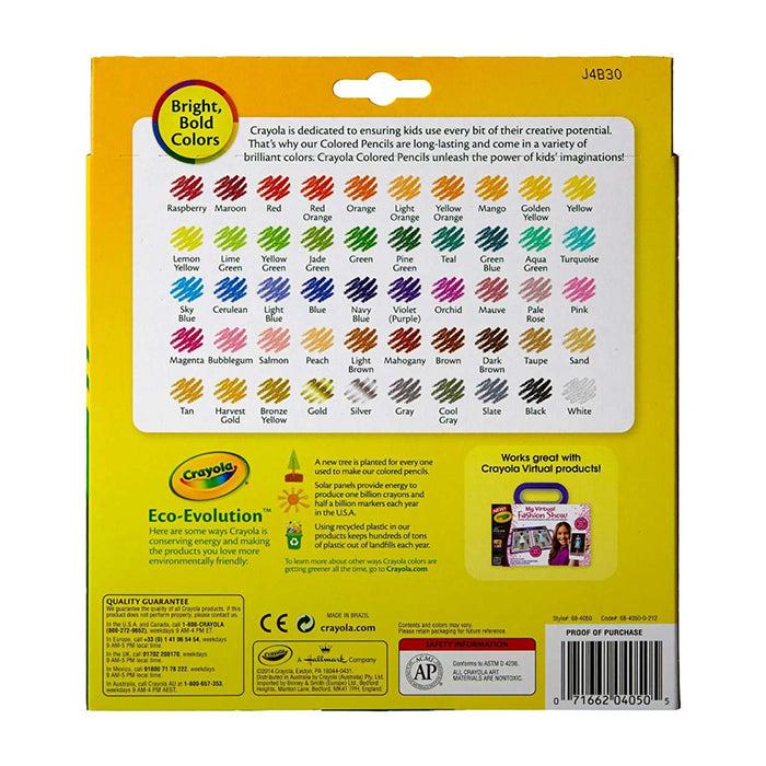 COLORED PENCILS, 50 COUNT LONG COLOR PENCILS by CRAYOLA at Sundora