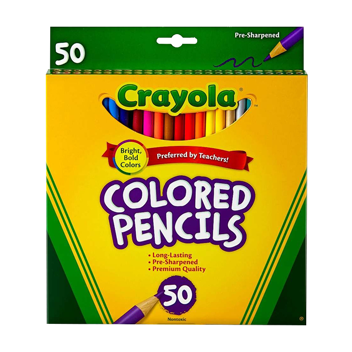 COLORED PENCILS, 50 COUNT LONG COLOR PENCILS by CRAYOLA at Sundora