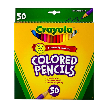 COLORED PENCILS, 50 COUNT LONG COLOR PENCILS by CRAYOLA at Sundora