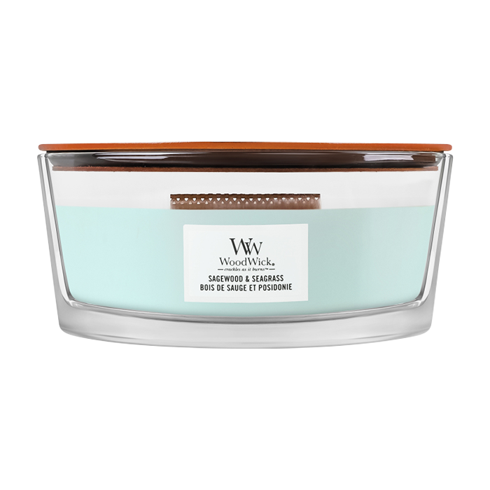 SAGEWOOD &amp; SEAGRASS CANDLE CANDLE by WOODWICK at Sundora