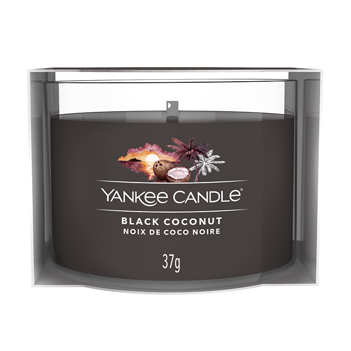 BLACK COCONUT FILLED VOTIVE CANDLE by YANKEE CANDLE at Sundora