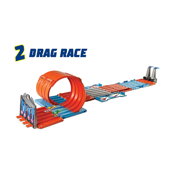 Race Crate With 3 Stunts in 1 Set Portable Easy Storage Ages 6 To 10 - GKT87 TRACKSETS &amp; PLAYSETS by HOT WHEELS at Sundora