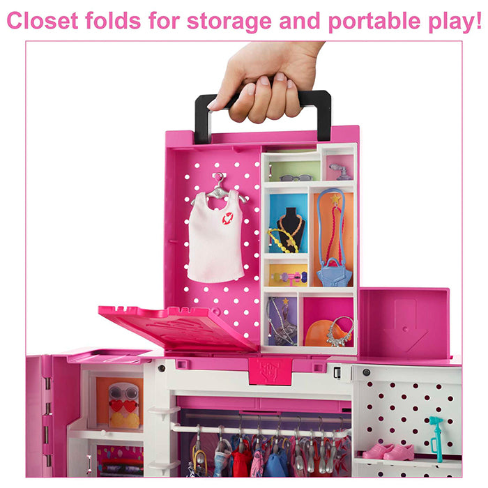 Closet Playset With 35+ Accessories, 5 Complete Looks, Pop-Up 2nd Level, Dream Closet - HBV28 DOLLS &amp; PLAYSETS by BARBIE at Sundora