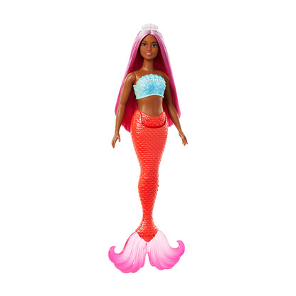 Barbie Mermaid Doll With Magenta Hair, Tropical Red Tail And Headband Accessory- HGR04 DOLLS by BARBIE at Sundora