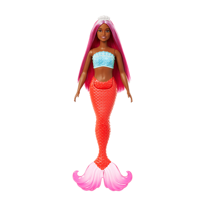 Barbie Mermaid Doll With Magenta Hair, Tropical Red Tail And Headband Accessory- HGR04 DOLLS by BARBIE at Sundora