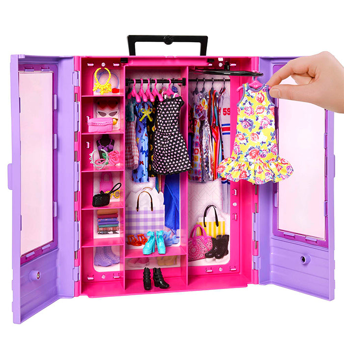 Ultimate Closet Doll and Playset Portable Fashion Toy with Doll, Clothes and Accessories - HJL66 DOLLS &amp; PLAYSETS by BARBIE at Sundora