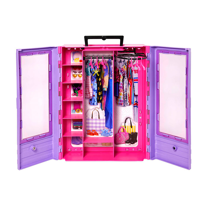Ultimate Closet Doll and Playset Portable Fashion Toy with Doll, Clothes and Accessories - HJL66 DOLLS &amp; PLAYSETS by BARBIE at Sundora