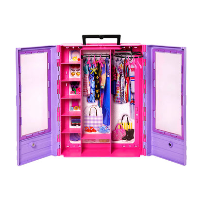 Ultimate Closet Doll and Playset Portable Fashion Toy with Doll, Clothes and Accessories - HJL66 DOLLS &amp; PLAYSETS by BARBIE at Sundora