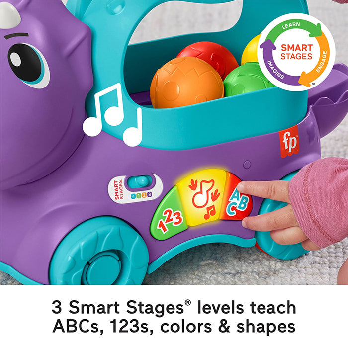 Poppin’ Triceratops Dinosaur Interactive Musical Learning Toy For Toddlers, 4 Balls - HJN99 EDUCATIONAL TOYS by FISHER-PRICE at Sundora
