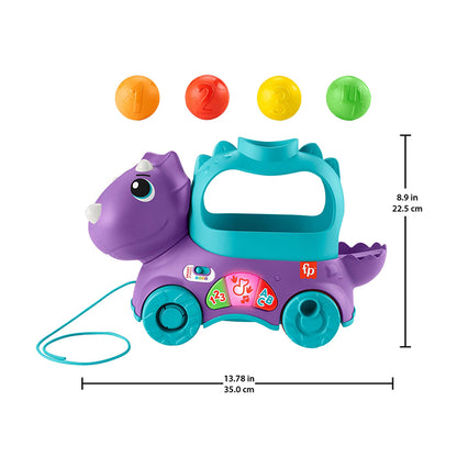 Poppin’ Triceratops Dinosaur Interactive Musical Learning Toy For Toddlers, 4 Balls - HJN99 EDUCATIONAL TOYS by FISHER-PRICE at Sundora