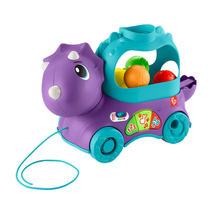 Poppin’ Triceratops Dinosaur Interactive Musical Learning Toy For Toddlers, 4 Balls - HJN99 EDUCATIONAL TOYS by FISHER-PRICE at Sundora