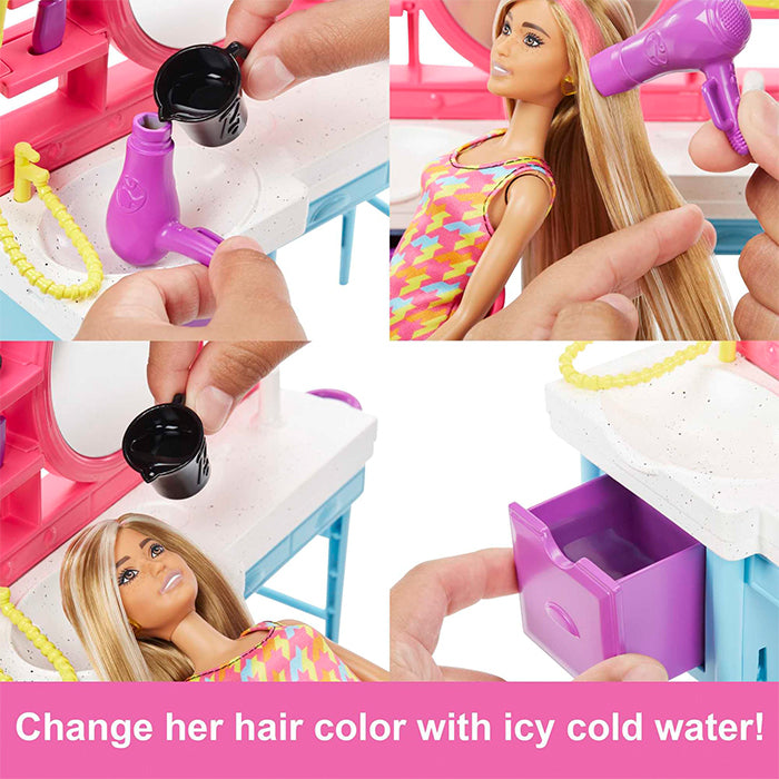 Doll And Hair Salon Playset, Color-Change Hair - HKV00 DOLLS &amp; PLAYSETS by BARBIE at Sundora