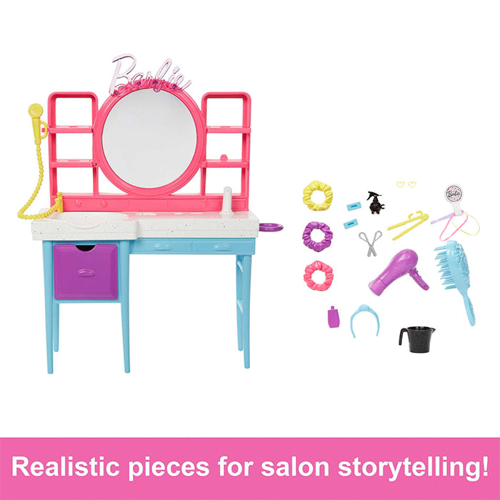 Doll And Hair Salon Playset, Color-Change Hair - HKV00 DOLLS &amp; PLAYSETS by BARBIE at Sundora