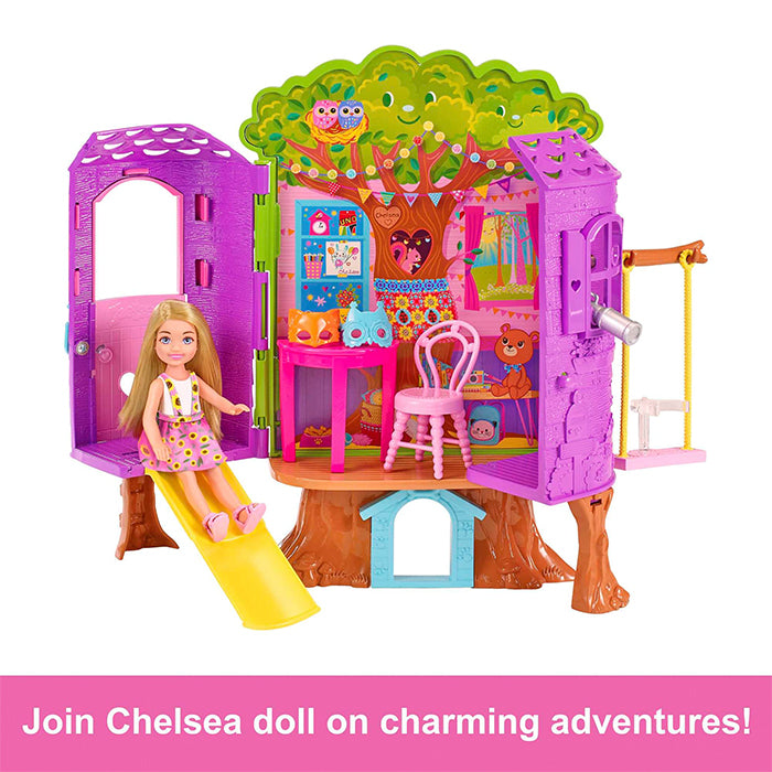 Chelsea Doll And Treehouse Playset With Pet Puppy - HPL70 DOLLS &amp; PLAYSETS by BARBIE at Sundora