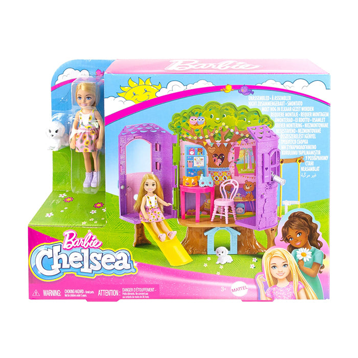 Chelsea Doll And Treehouse Playset With Pet Puppy - HPL70 DOLLS &amp; PLAYSETS by BARBIE at Sundora