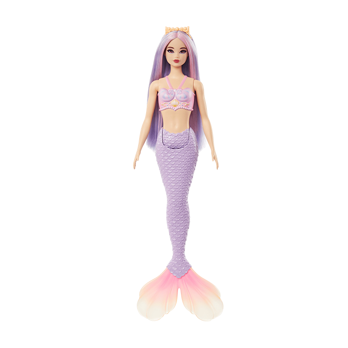 Barbie Mermaid Doll With Lilac Hair, Purple Tail And Headband Accessory- HRR02 DOLLS by BARBIE at Sundora