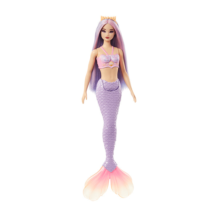 Barbie Mermaid Doll With Lilac Hair, Purple Tail And Headband Accessory- HRR02 DOLLS by BARBIE at Sundora