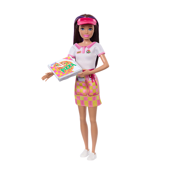 Skipper First Jobs, Pizzeria Waitress Doll With Accessories, includes Pizza &amp; Takeout Box - HTK36 DOLLS by BARBIE at Sundora