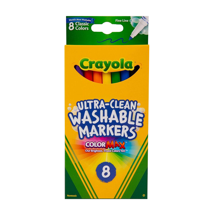 ULTRA-CLEAN WASHABLE MARKERS, FINE LINE, CLASSIC COLORS, 8 COUNT MARKERS by CRAYOLA at Sundora