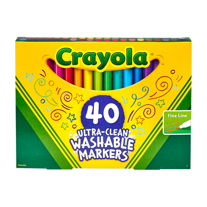 ULTRA CLEAN MARKERS, FINE LINE, 40 COUNT MARKERS by CRAYOLA at Sundora