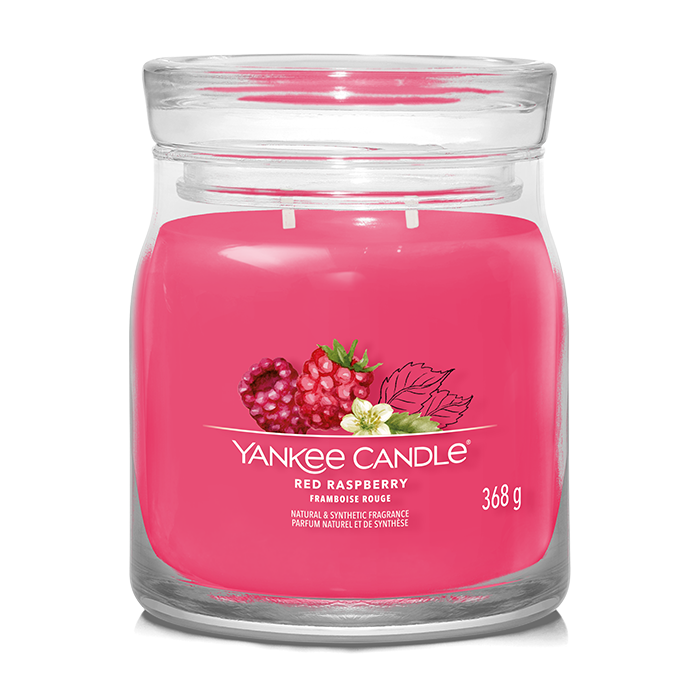RED RASPBERRY SIGNATURE JAR CANDLE by YANKEE CANDLE at Sundora