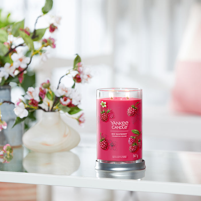RED RASPBERRY SIGNATURE TUMBLER CANDLE by YANKEE CANDLE at Sundora