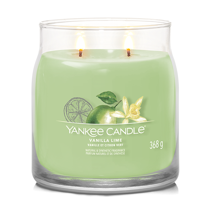 VANILLA LIME SIGNATURE JAR CANDLE by YANKEE CANDLE at Sundora