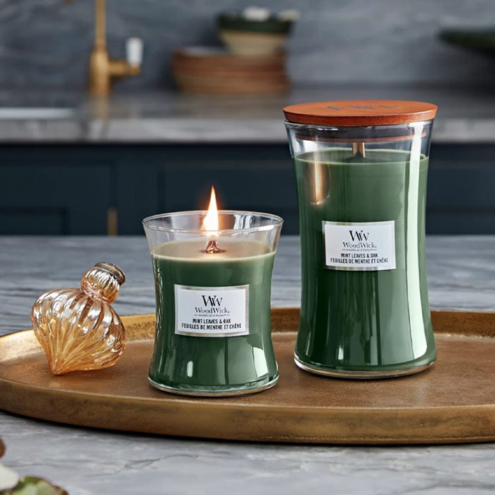 MINT LEAVES &amp; OAK CANDLE CANDLE by WOODWICK at Sundora