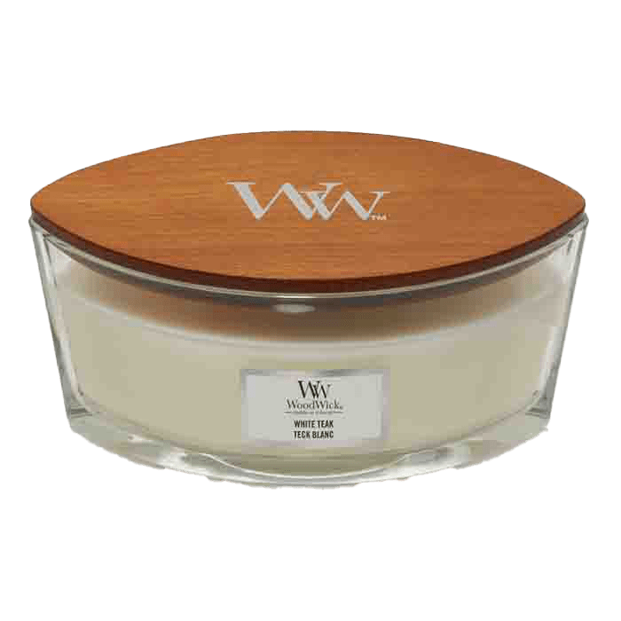 WHITE TEAK CANDLE CANDLE by WOODWICK at Sundora