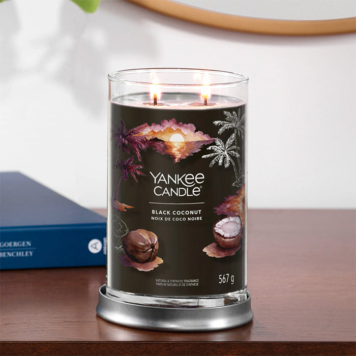 BLACK COCONUT SIGNATURE TUMBLER CANDLE CANDLE by YANKEE CANDLE at Sundora