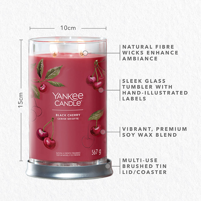 BLACK CHERRY SIGNATURE TUMBLER CANDLE CANDLE by YANKEE CANDLE at Sundora