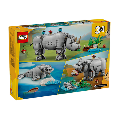 31171 Wild Animals: Majestic Rhino with Birds