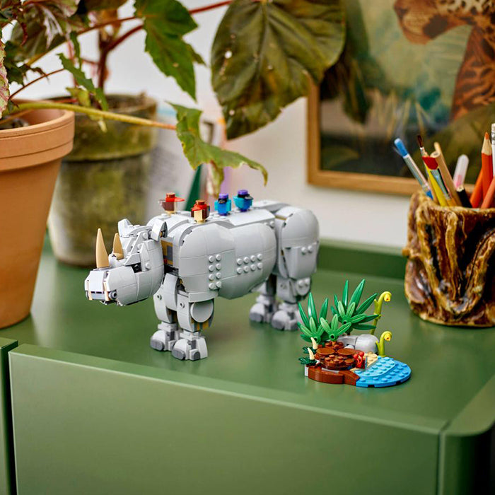 31171 Wild Animals: Majestic Rhino with Birds