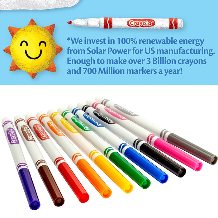 FINE LINE MARKERS, CLASSIC COLORS, 10 COUNT MARKERS by CRAYOLA at Sundora