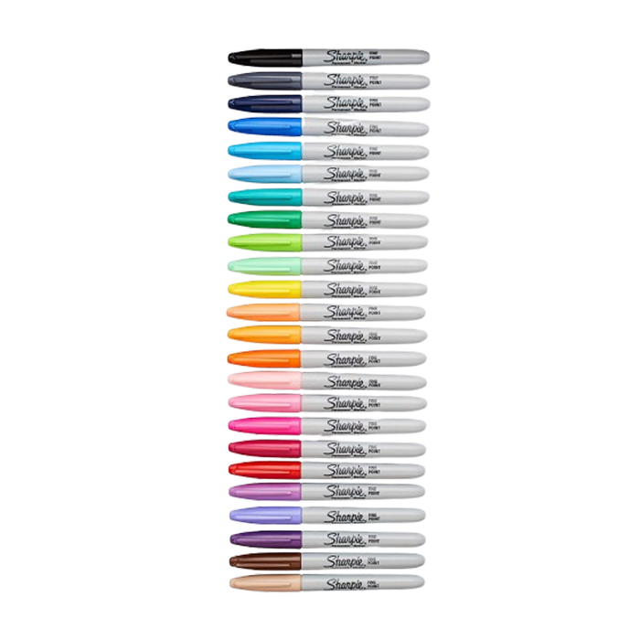 SHARPIE® ASSORTED COLOR FINE POINT PERMANENT MARKER, PACKAGE OF 24 STATIONERY by SHARPIE at Sundora
