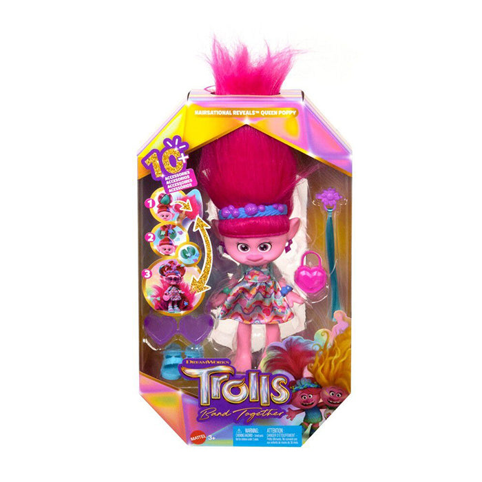Band Together Hairsational Reveals Queen Poppy DOLL &amp; PLAYSET by TROLLS at Sundora