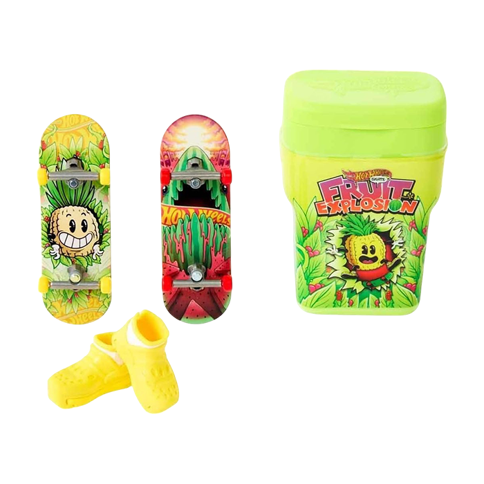 Skate Gum Container - Fruit Explosion FINGERBOARD TOY SET by HOT WHEELS at Sundora